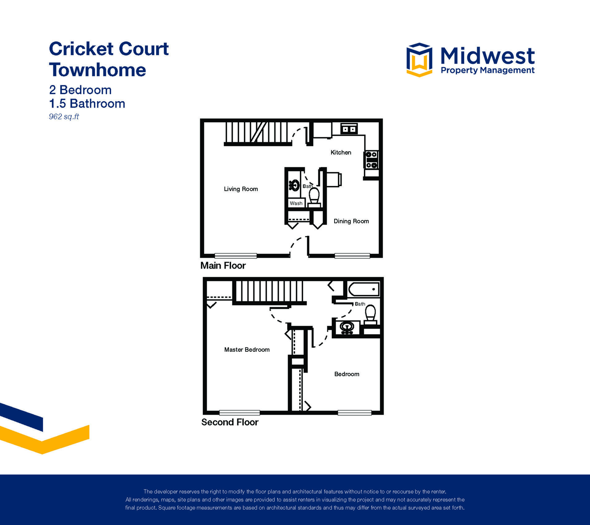 Floor plan layout diagram for 2 Bedroom