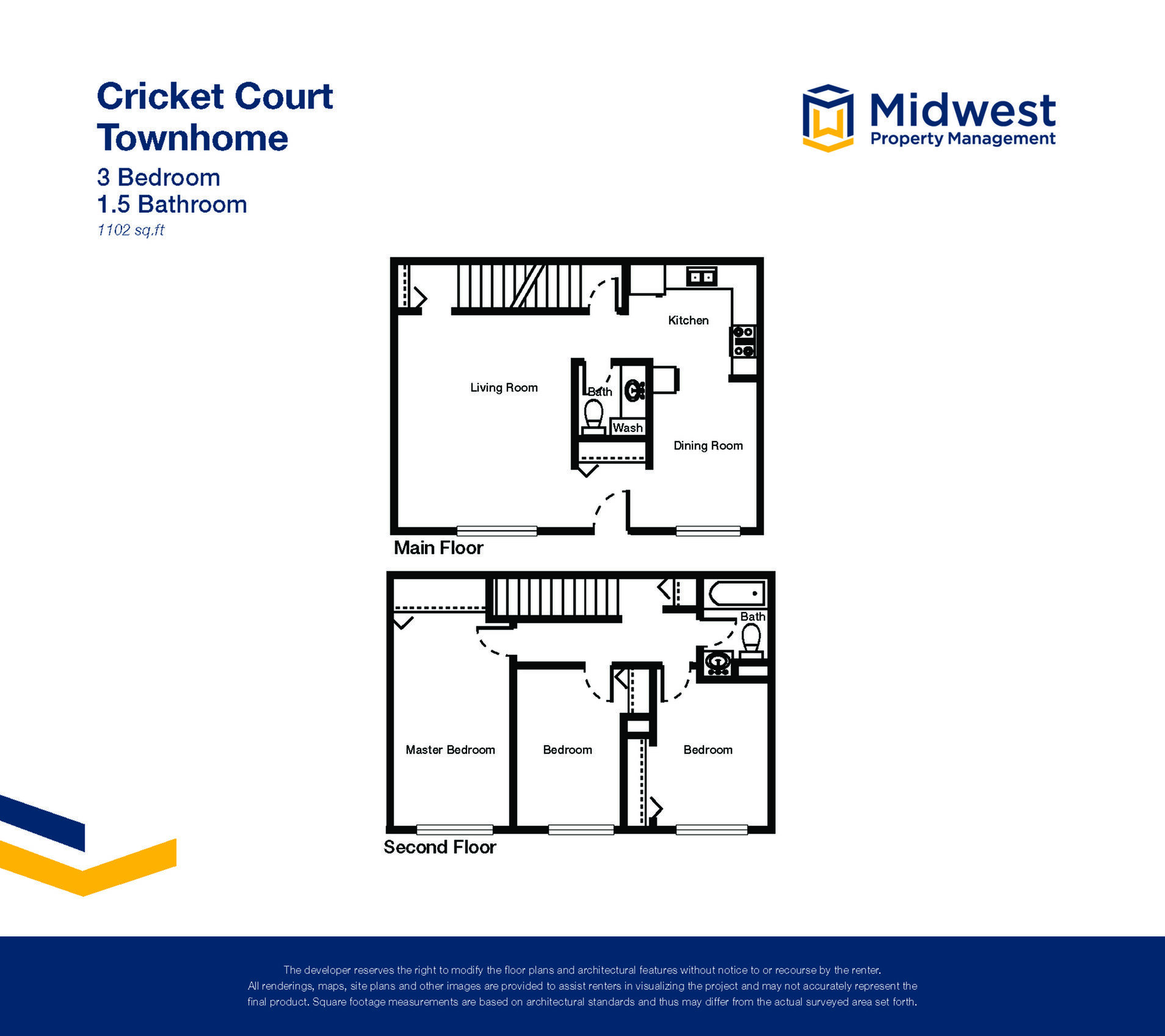 Floor plan layout diagram for 3 Bedroom