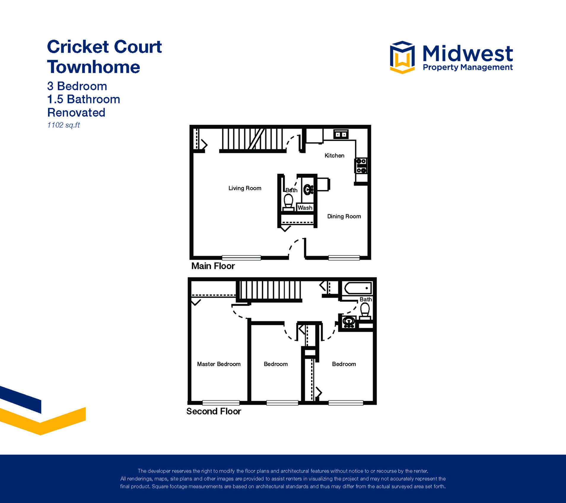Floor plan layout diagram for 3 Bedroom Renovated