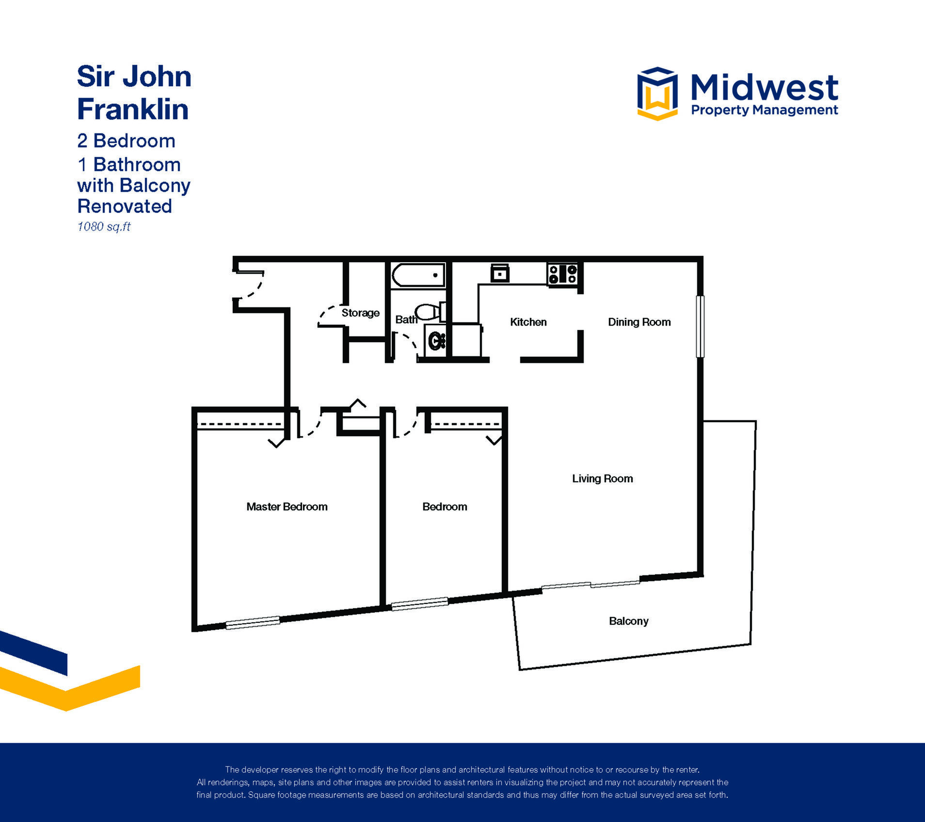 Floor plan layout diagram for 2 Bedroom