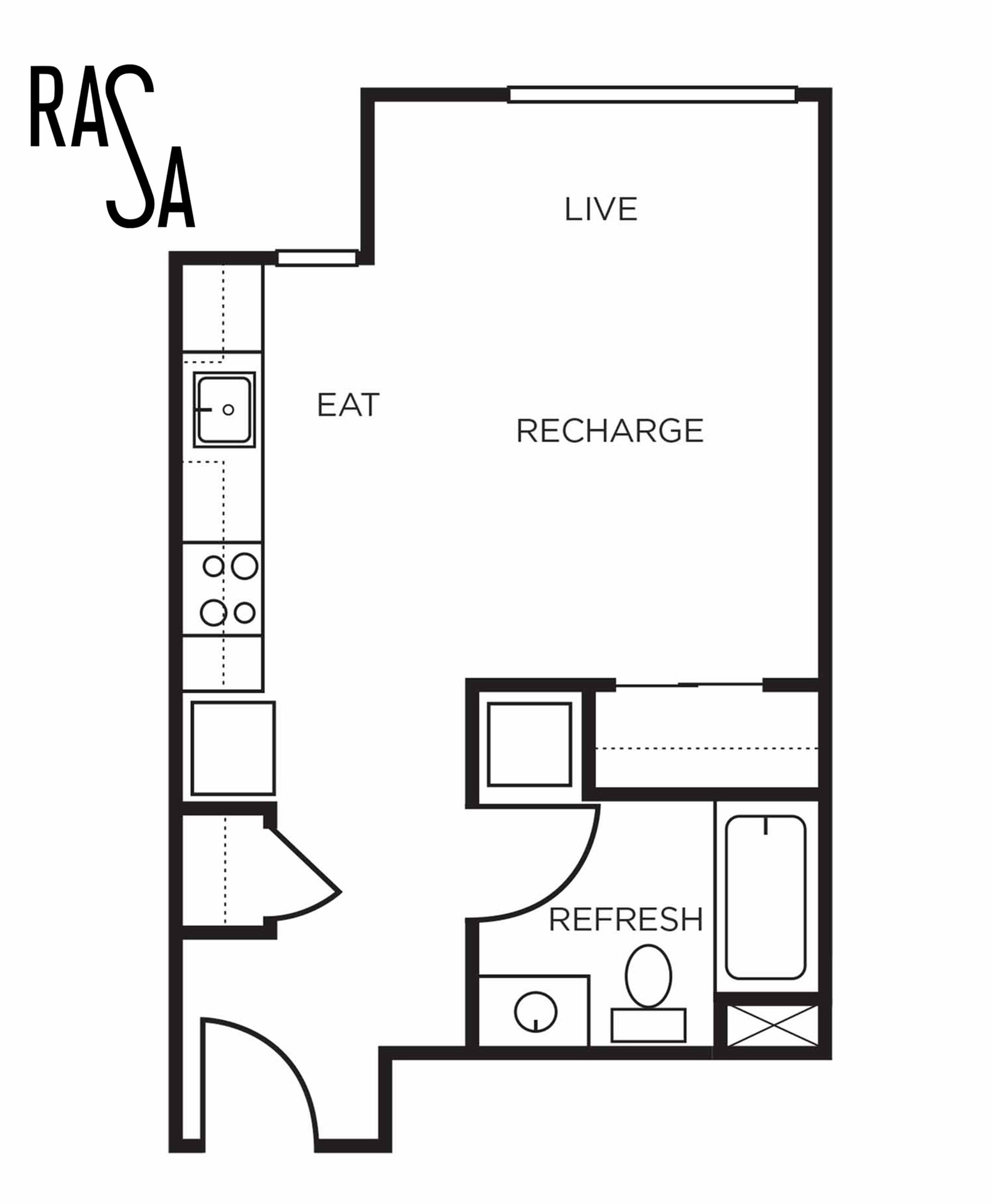Floor plan layout diagram for Studio