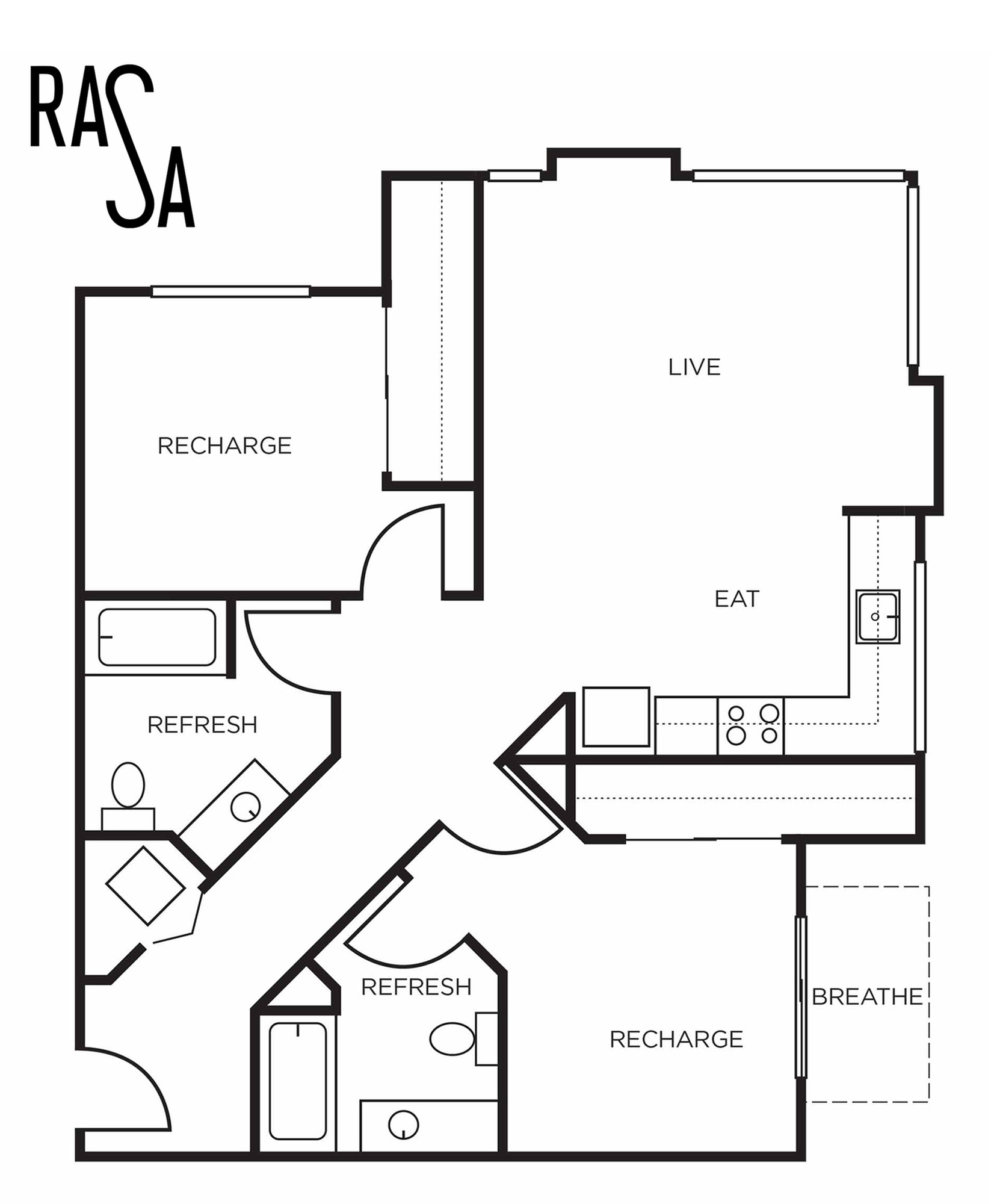 Floor plan layout diagram for 2C