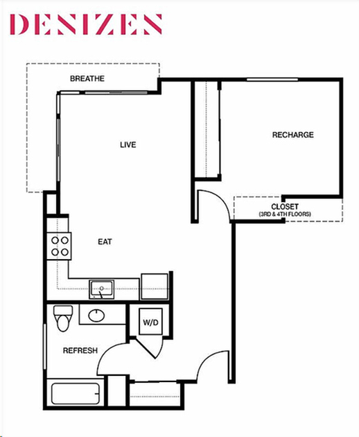 Floor plan layout diagram for 1A