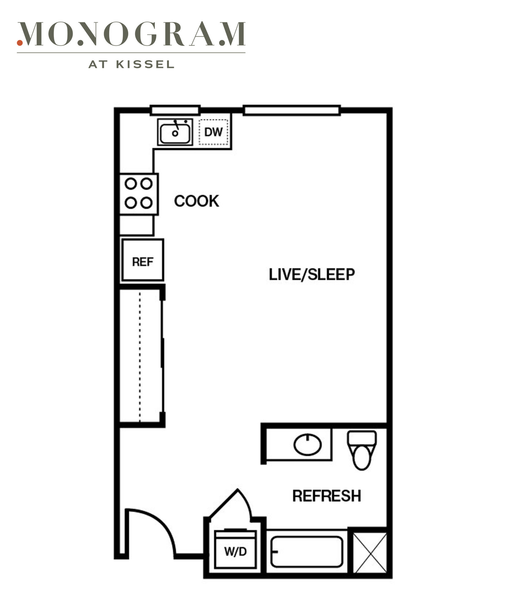 Floor plan layout diagram for Studio