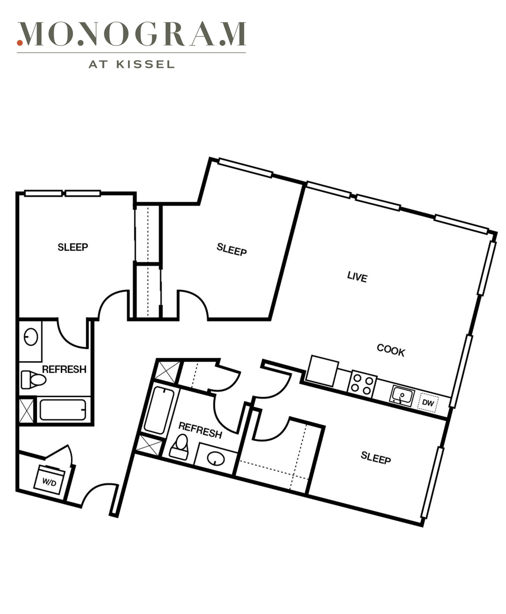 Floor plan layout diagram for 3A