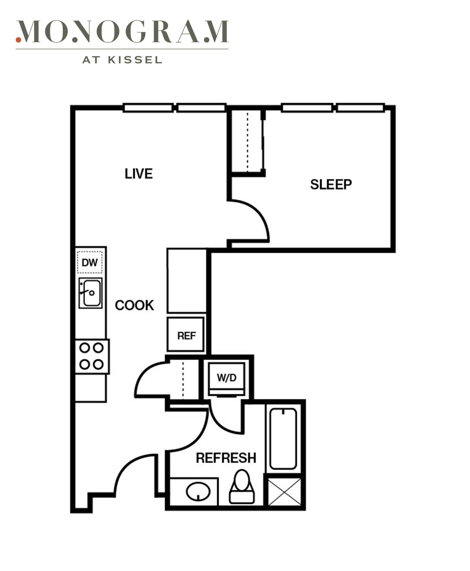 Floor plan layout diagram for 1A