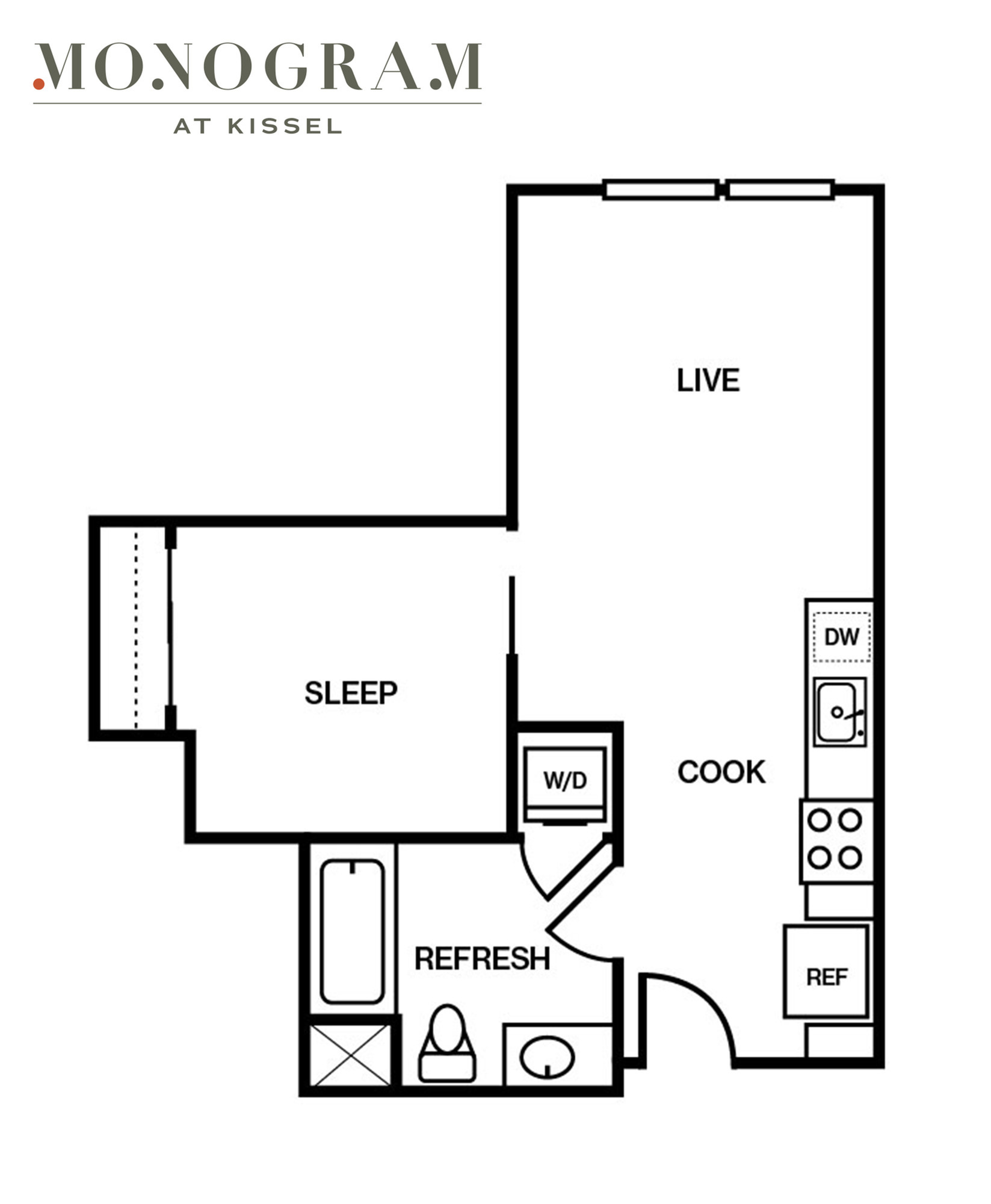 Floor plan layout diagram for 1B