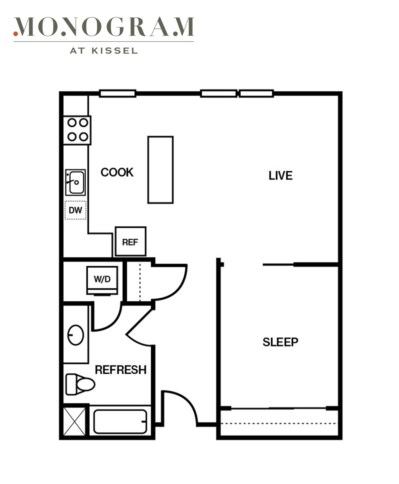 Floor plan layout diagram for 1C