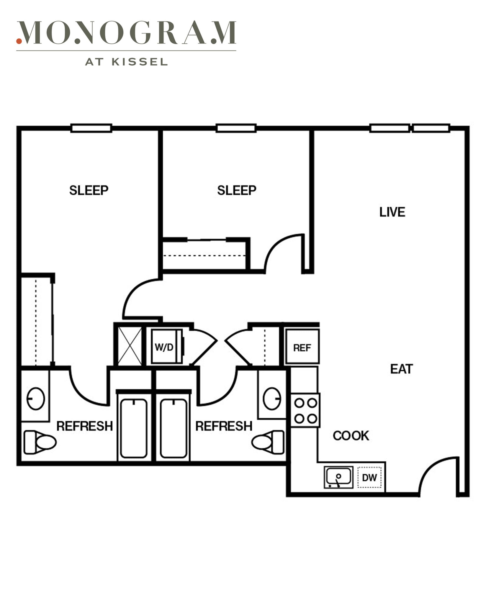 Floor plan layout diagram for 2A