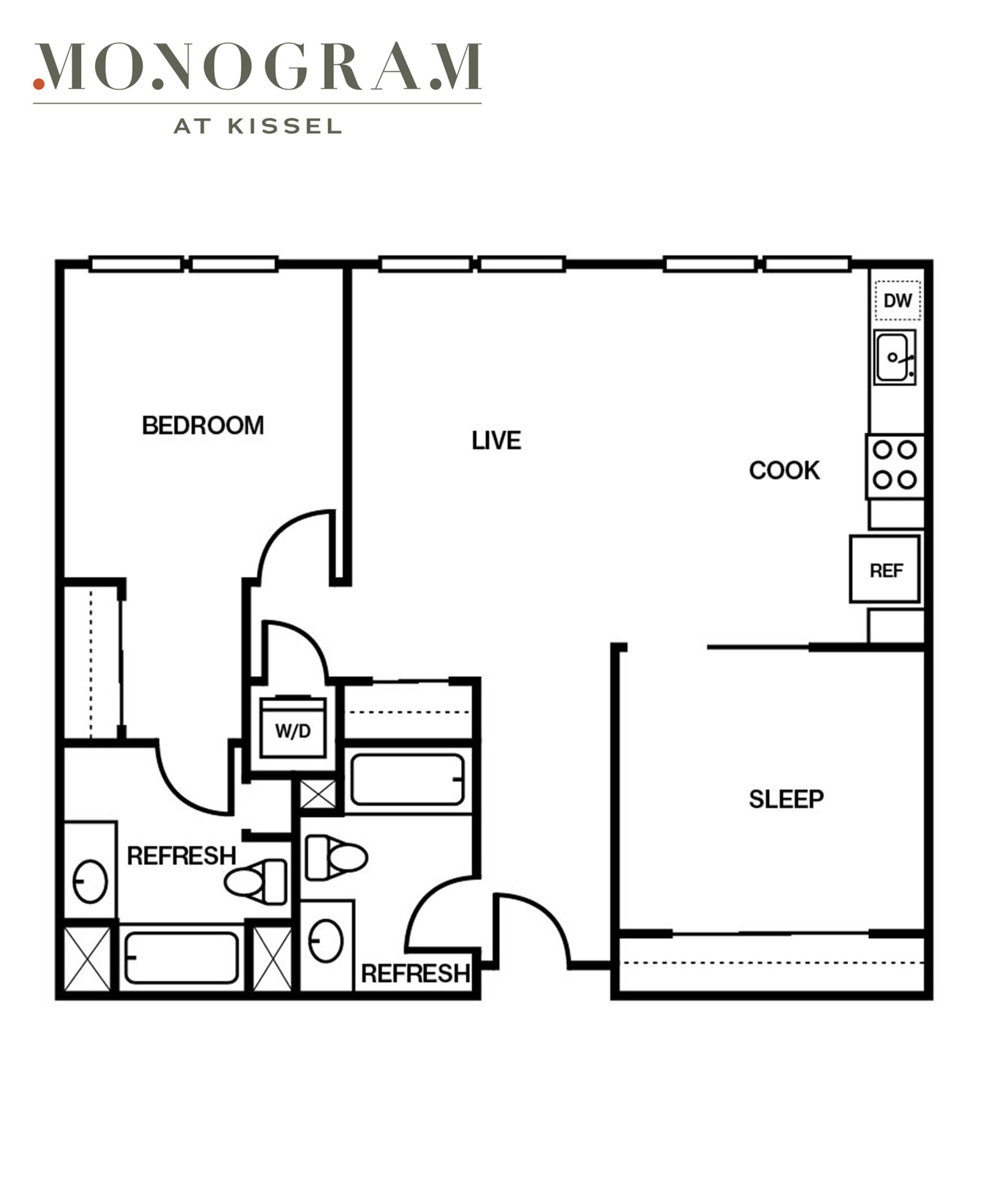 Floor plan layout diagram for 2B