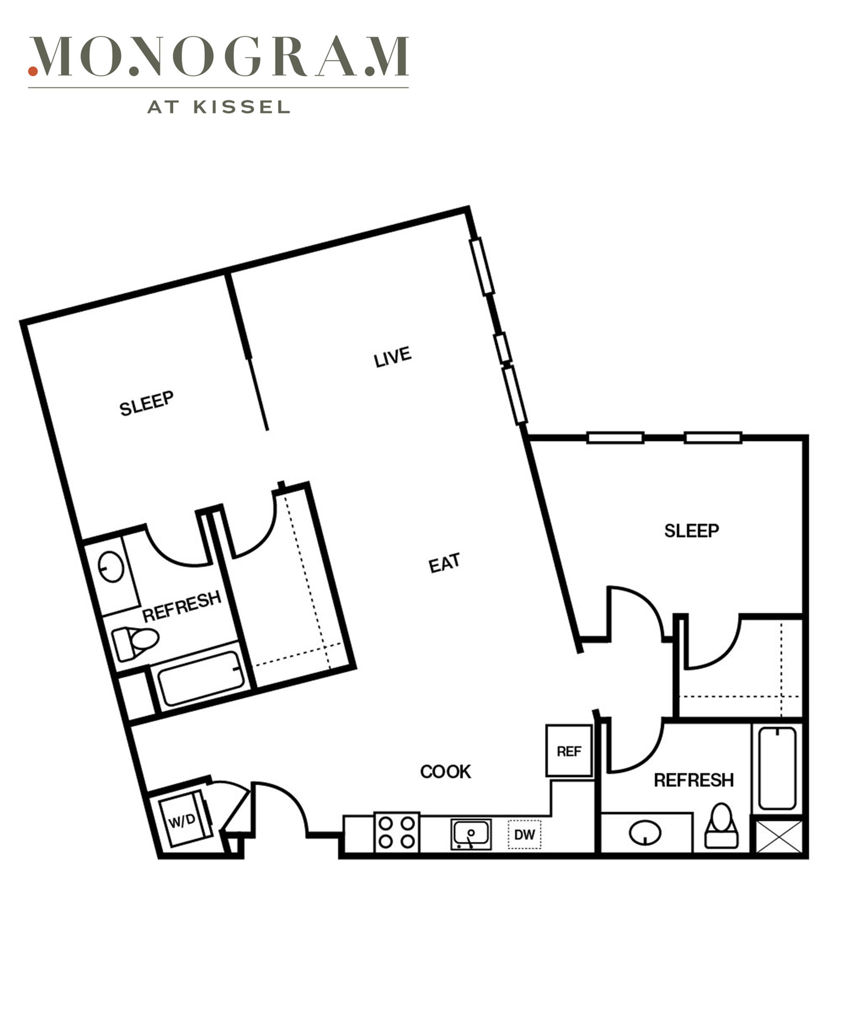 Floor plan layout diagram for 2C