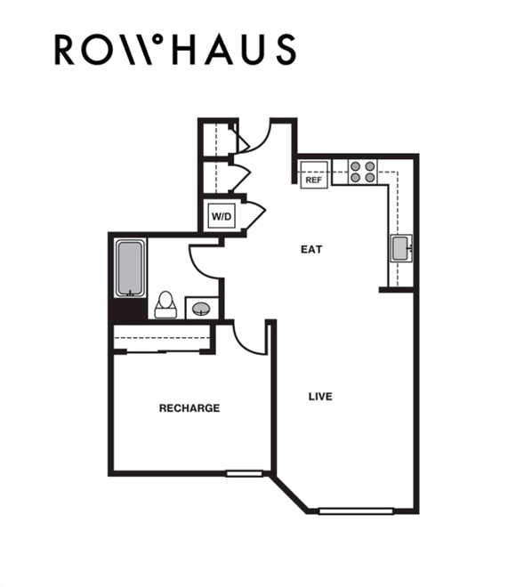 Floor plan layout diagram for 1X1 A