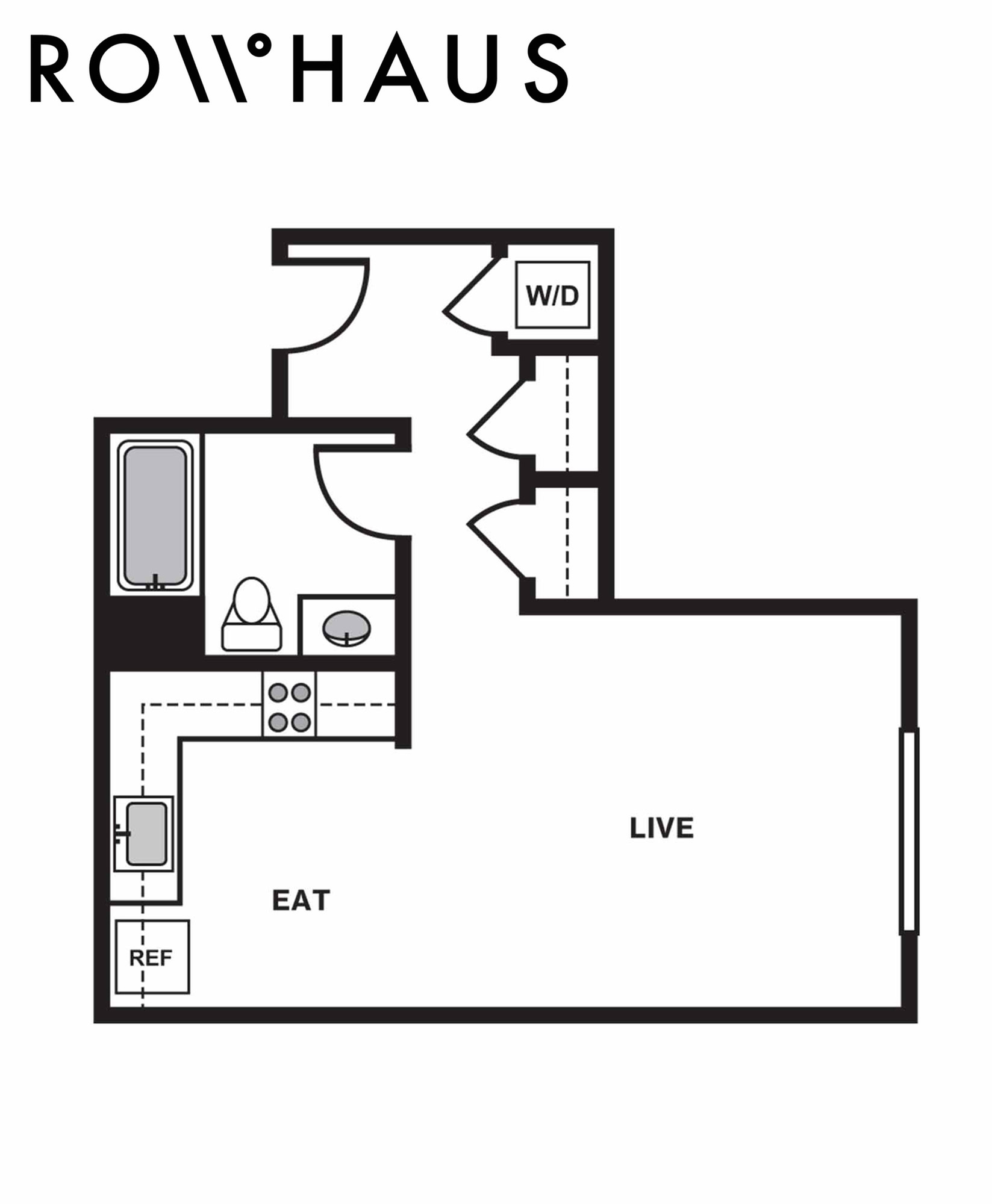 Floor plan layout diagram for Studio SA