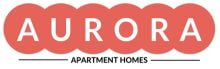 Logo of Aurora Apartment Homes, featuring bold lettering in a modern design.