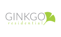 GINKGO Residential logo featuring a green ginkgo leaf symbol, representing eco-friendly and modern living solutions.