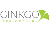 Ginkgo Residential logo featuring modern typography and a green gingko leaf design.
