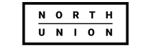 Modern North Union logo with sleek typography in a black rectangular frame.