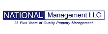 Logo of National Management LLC highlighting over 25 years of quality property management.