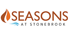 Elegant logo for Seasons at Stonebrook featuring warm tones and nature-inspired design.