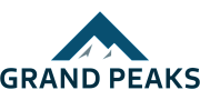 Grand Peaks logo featuring a stylized mountain graphic.
