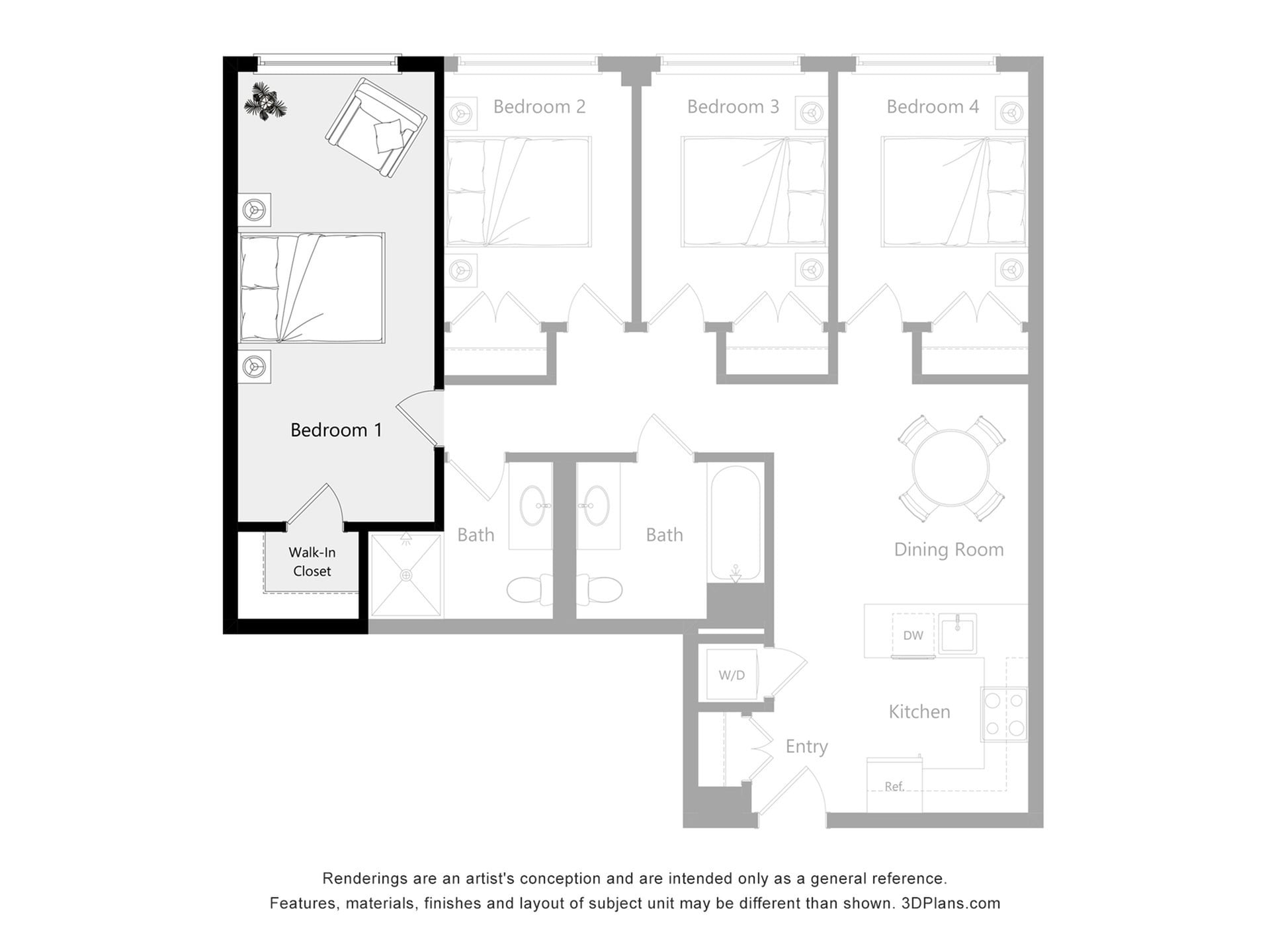 Furnished Room in a 4 Bedroom 2 Bathroom (G1)_2d_floor_plan