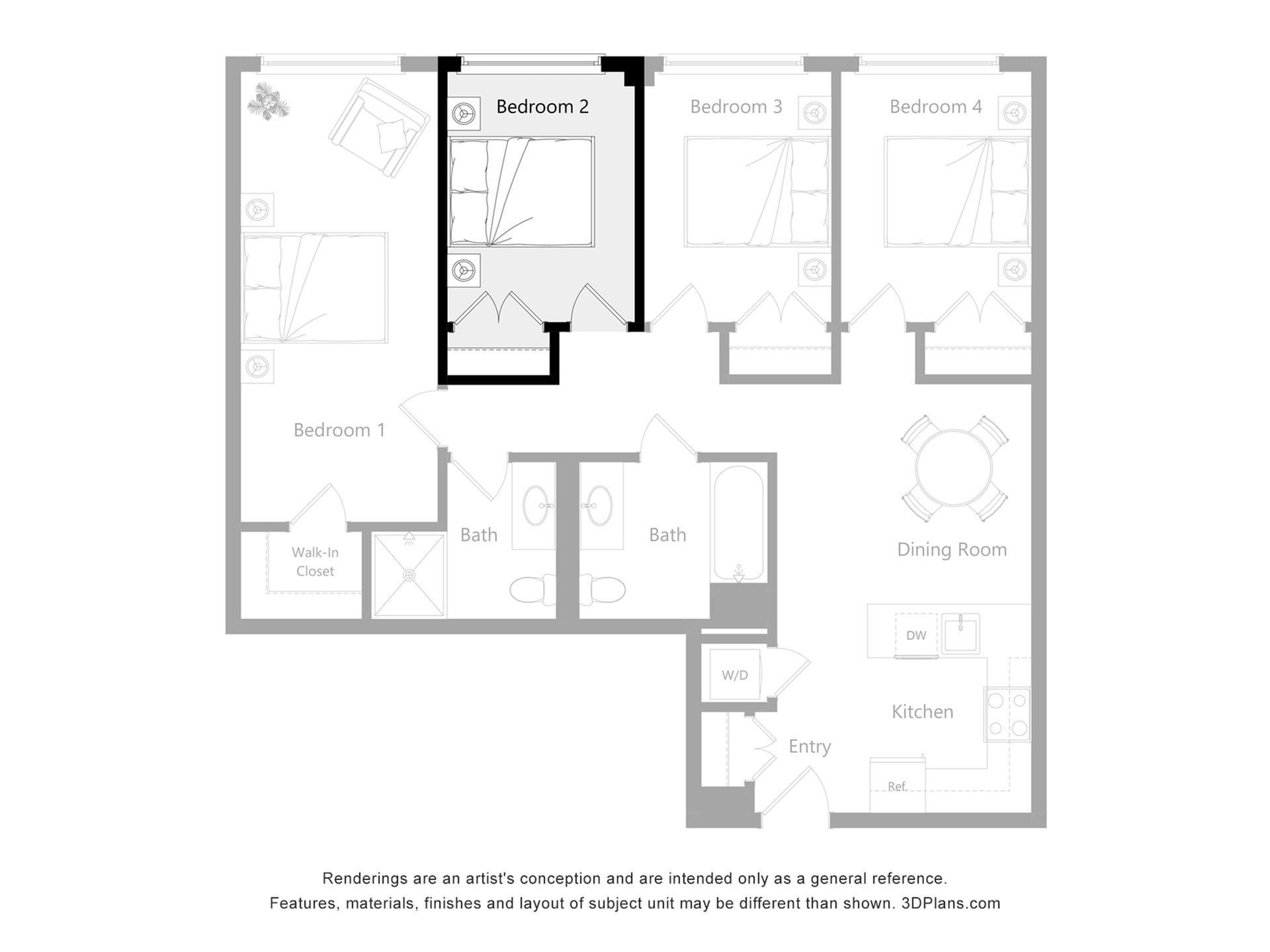 Furnished Room in a 4 Bedroom 2 Bathroom (G2)_2d_floor_plan