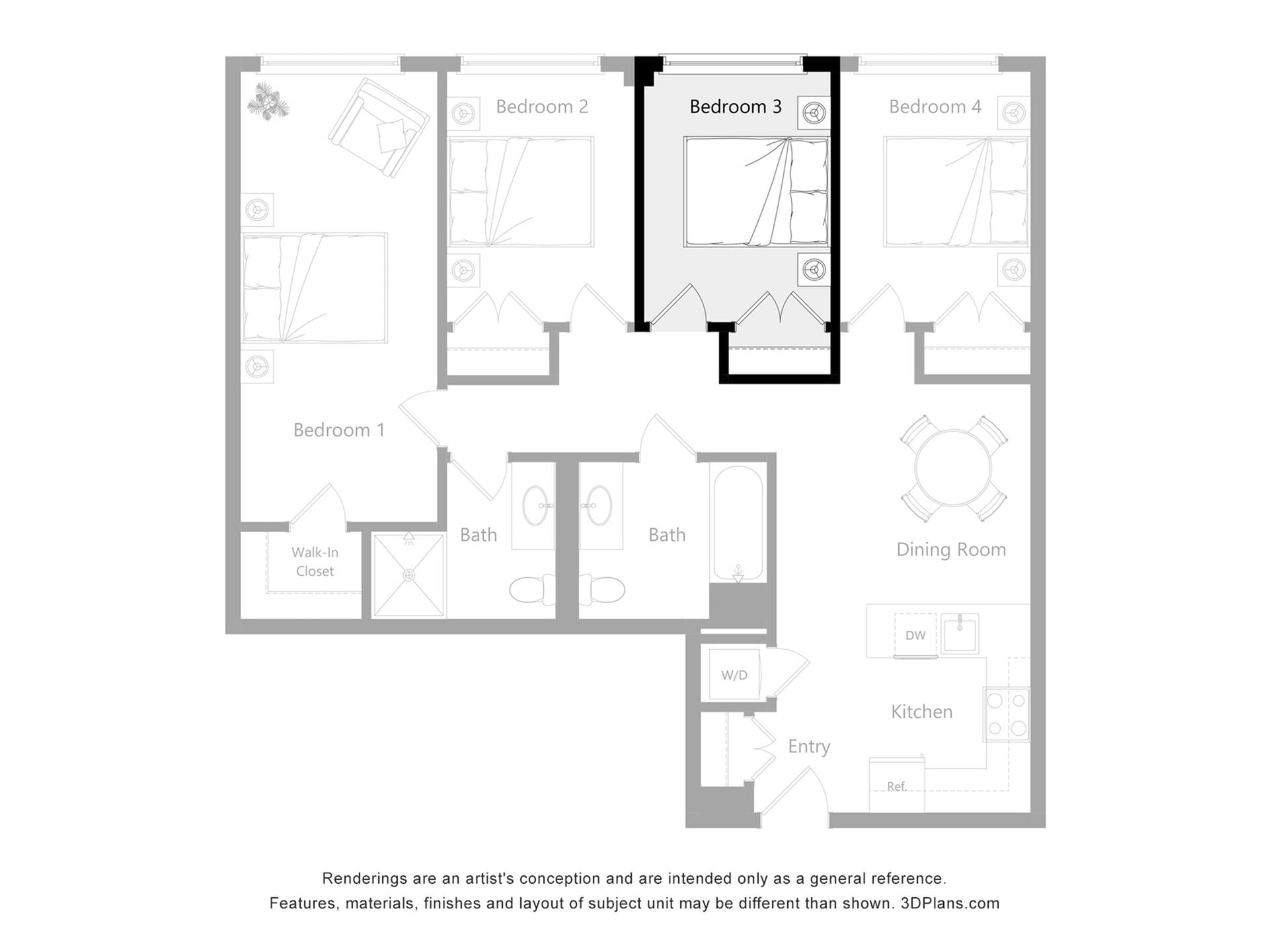 Furnished Room in a 4 Bedroom 2 Bathroom (G3)_2d_floor_plan