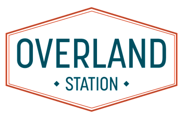 Modern Overland Station logo with elegant geometric design and bold typography.