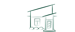 Modern architectural sketch of a stylish single-story house with a sloped roof and inviting entryway.