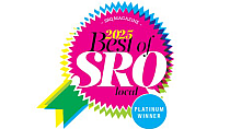 Vibrant Best of SRQ Local award badge for 2025, highlighting platinum winner status.