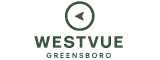 Sophisticated logo featuring Westvue Greensboro, highlighted by a modern arrow design.
