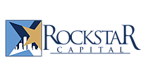 Stylish Rockstar Capital logo featuring a bold star design and cityscape silhouette, symbolizing innovation and urban excellence.