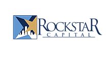 Modern logo of Rockstar Capital featuring a stylized cityscape and a prominent star.