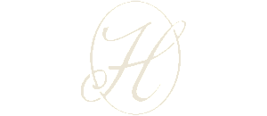 Hardin House Elegant monogram design featuring a stylized letter 'H' with an intricate, flowing script inside an oval frame.