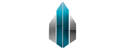 Sleek modern architectural design with a striking blue gradient finish.