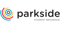 Vibrant Parkside Student Residence logo with colorful circular design elements.
