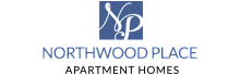 Elegant Northwood Place Apartment Homes logo with stylized initials in a sophisticated blue design.