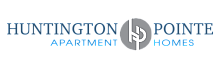 Huntington Pointe Apartment Homes logo featuring a modern design with bold typography and a sleek icon.