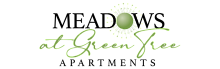 Elegant Meadows at Green Tree Apartments logo with a serene green design.