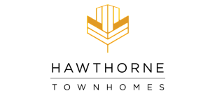 Elegant gold architectural logo representing a modern townhomes.