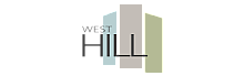 Modern West Hill logo featuring minimalist geometric design in muted colors.