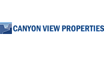 Elegant Canyon View Properties logo with a stylized mountain design, emphasizing scenic living.