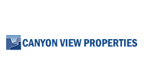 Canyon View Properties logo featuring stylized canyon imagery in sleek blue tones.