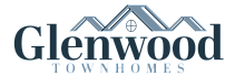 Glenwood Townhomes logo featuring a stylish roof design.