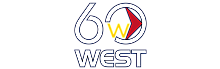 Modern logo design for 60 West featuring a dynamic arrow and bold typography.