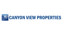 Canyon View Properties logo featuring a stylized mountain landscape in blue tones.