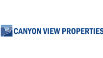 Canyon View Properties logo featuring a stylized mountain and canyon design in blue tones.