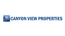 Canyon View Properties logo featuring a stylized canyon design in blue gradient.