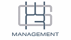 Modern logo featuring stylized overlapping letters with a sleek monochrome design, representing a professional management brand.