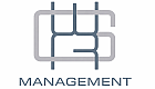 Modern logo design featuring interlocking gray and blue letters with the word 'Management' below, exuding sophistication and professionalism.